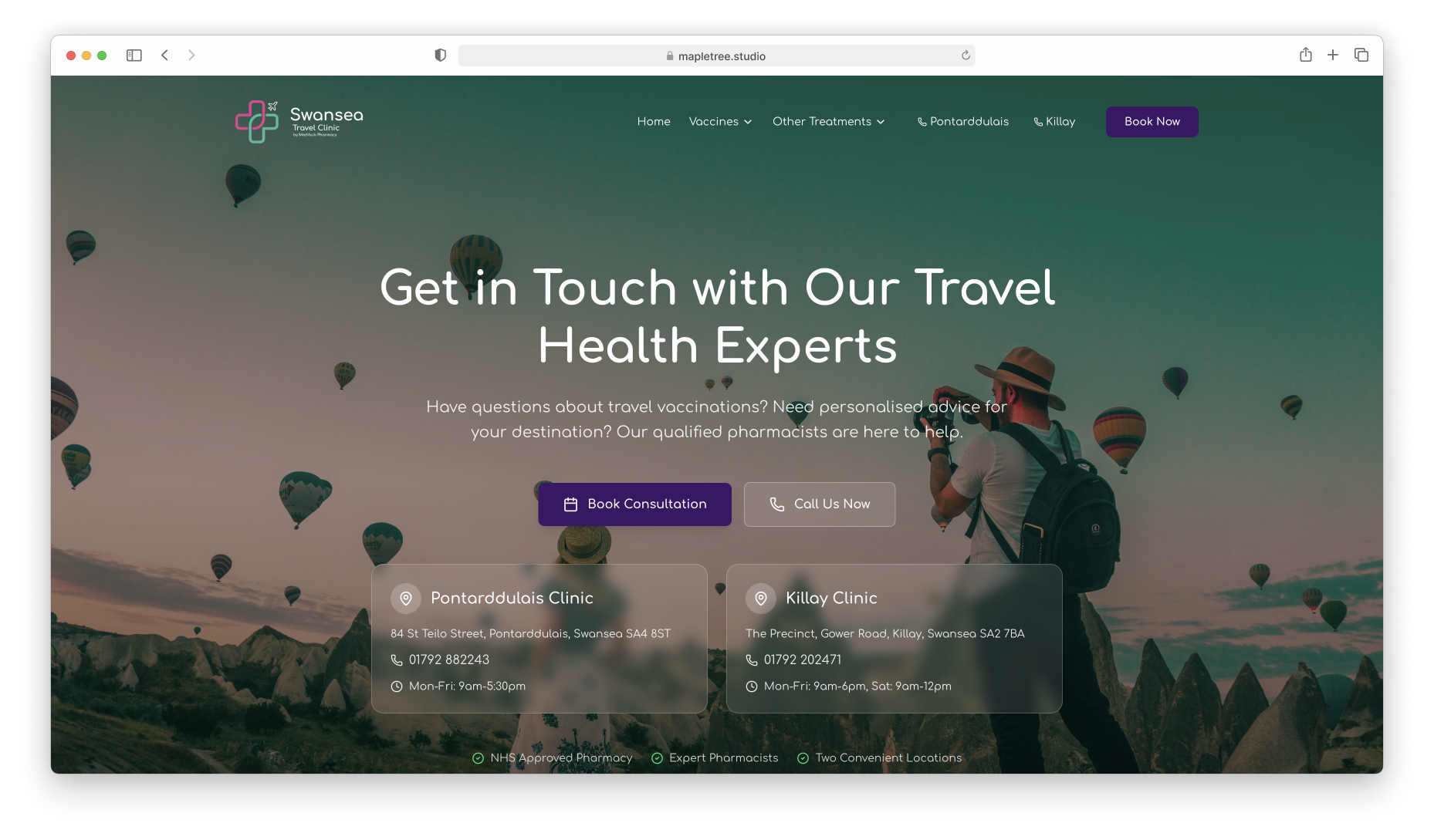 Swansea Travel Clinic website