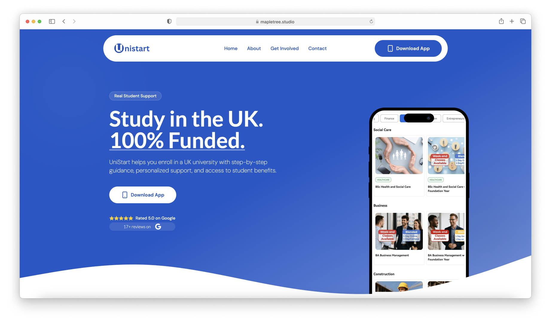 UniStart App website